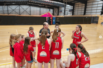 Our 12.1 Venom Girls joining the Youth League Women during a break on Sunday